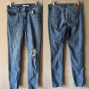 LEVIS Ladies 711 Distressed Jeans